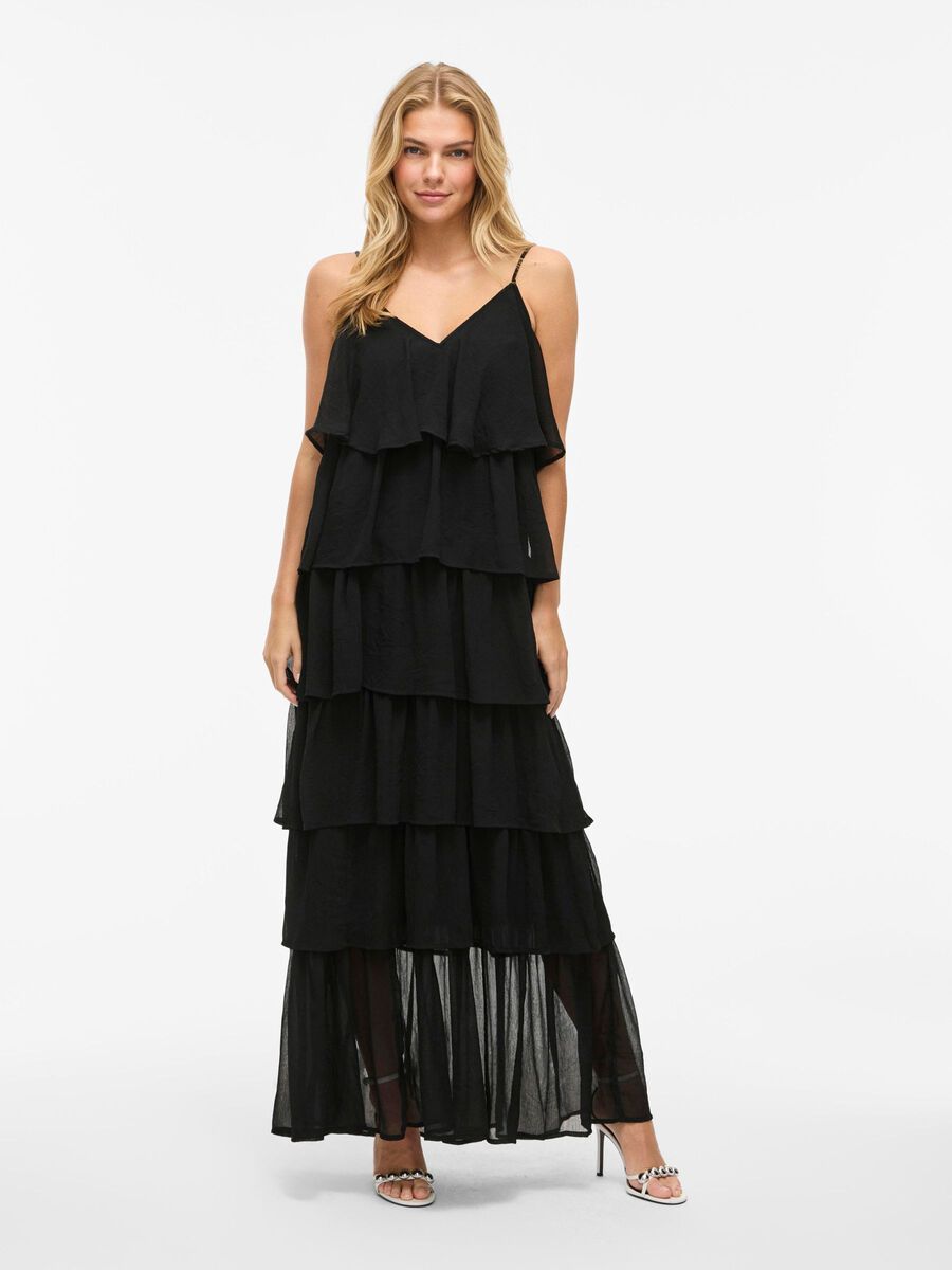 VILA VIHARLEY TIERED MAXI DRESS, Black, highres - 14111857_Black_003.jpg