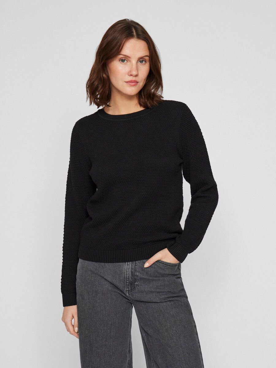 VILA VIDALO - BASIQUE PULL EN MAILLE, Black, highres - 14082767_Black_003.jpg
