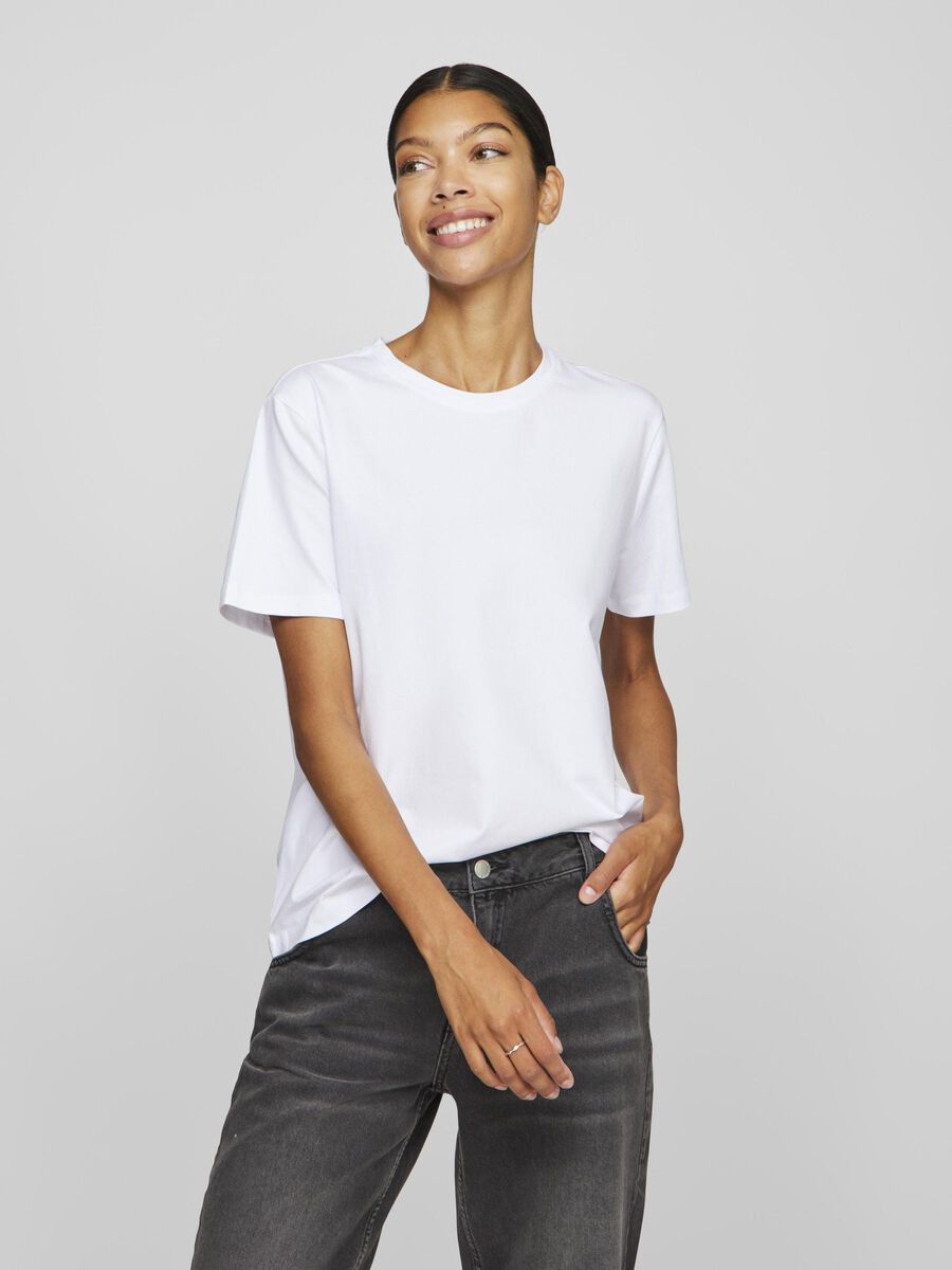 VILA VINORA ROUND NECK T-SHIRT, Bright White, highres - 14103448_BrightWhite_003.jpg