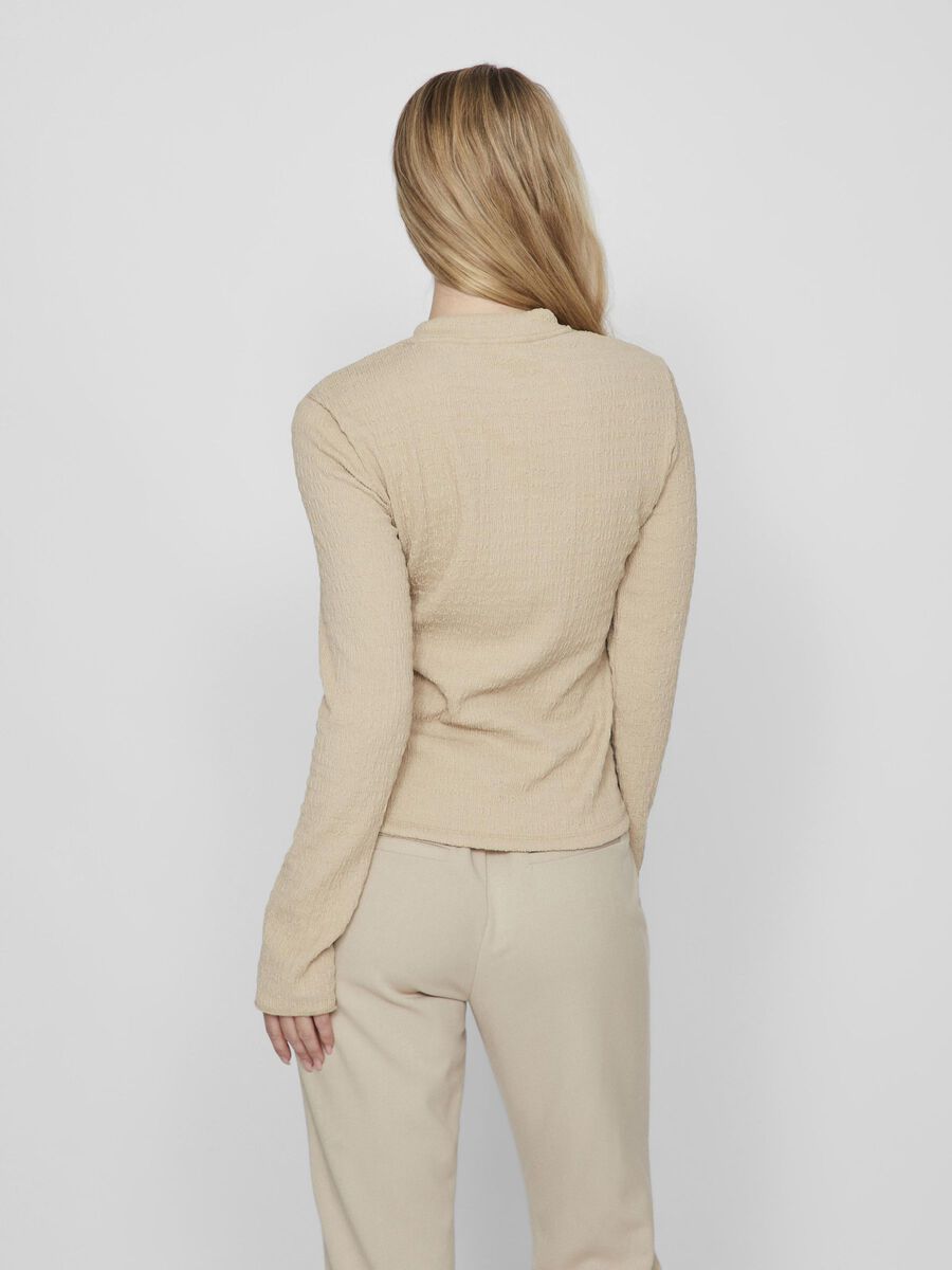 VILA ROUND NECK LONG SLEEVED TOP, Feather Gray, highres - 14100172_FeatherGray_004.jpg