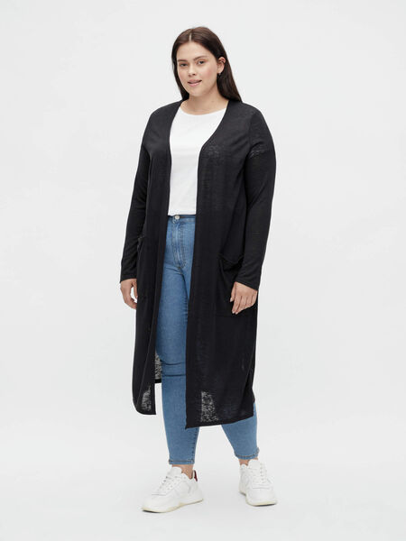 Vila CURVE – LONGLINE- STRICKJACKE, Black, highres - 14074429_Black_003.jpg
