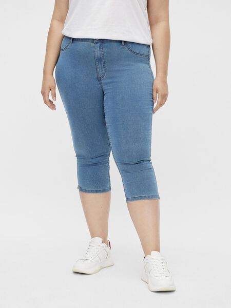 Vila CURVE – JEANS CAPRIHOSE, Light Blue Denim, highres - 14078170_LightBlueDenim_003.jpg