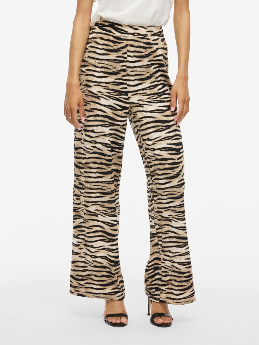 VILA VILEOA - TAILLE HAUTE PANTALON À JAMBE AMPLE, Doeskin, highres - 14111168_Doeskin_1229491_003.jpg