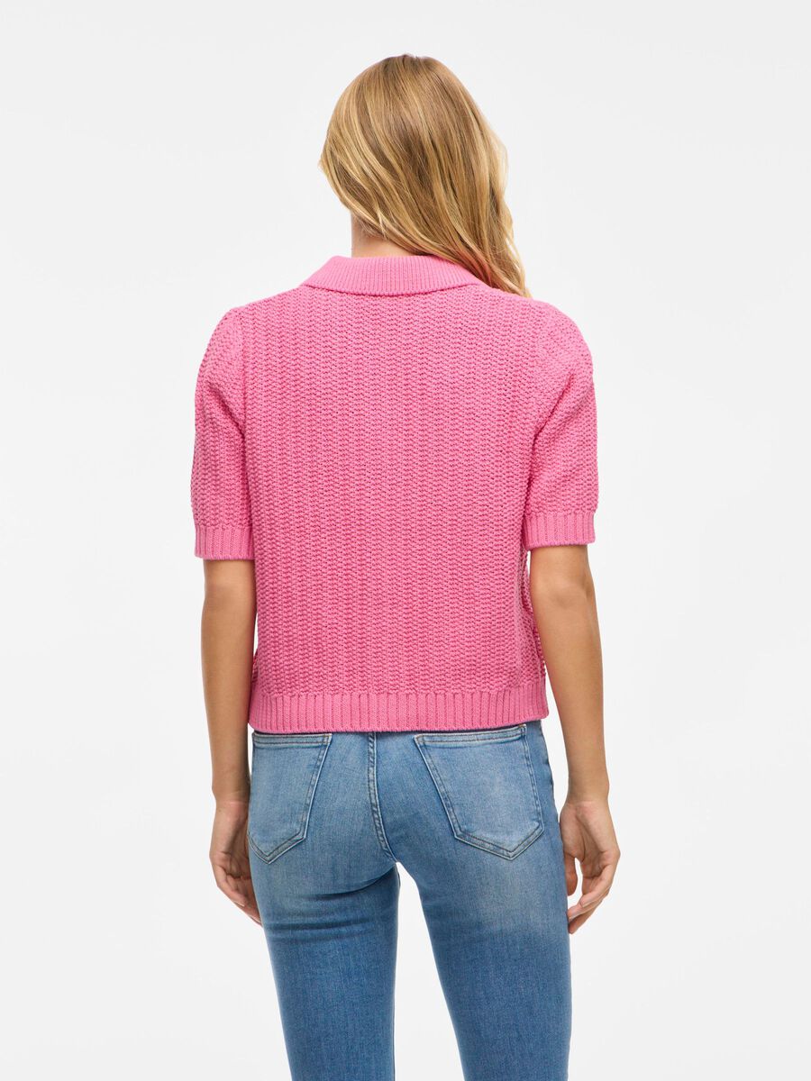 VILA VIGEORGIE SHORT SLEEVED KNITTED CARDIGAN, Sangria Sunset, highres - 14108101_SangriaSunset_004.jpg