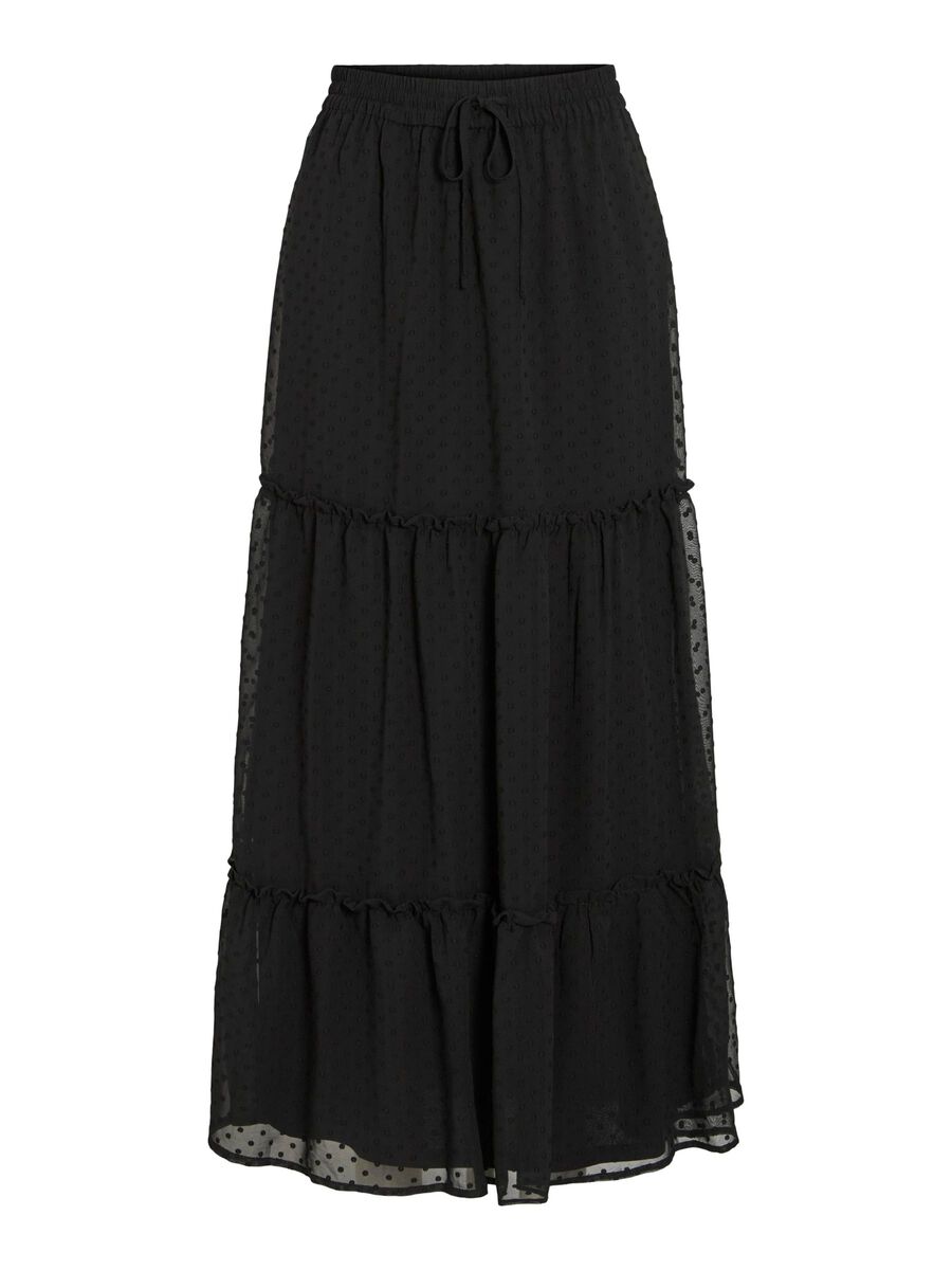VILA VIDOBBI  HIGH WAIST MAXI SKIRT, Black, highres - 14110617_Black_001.jpg