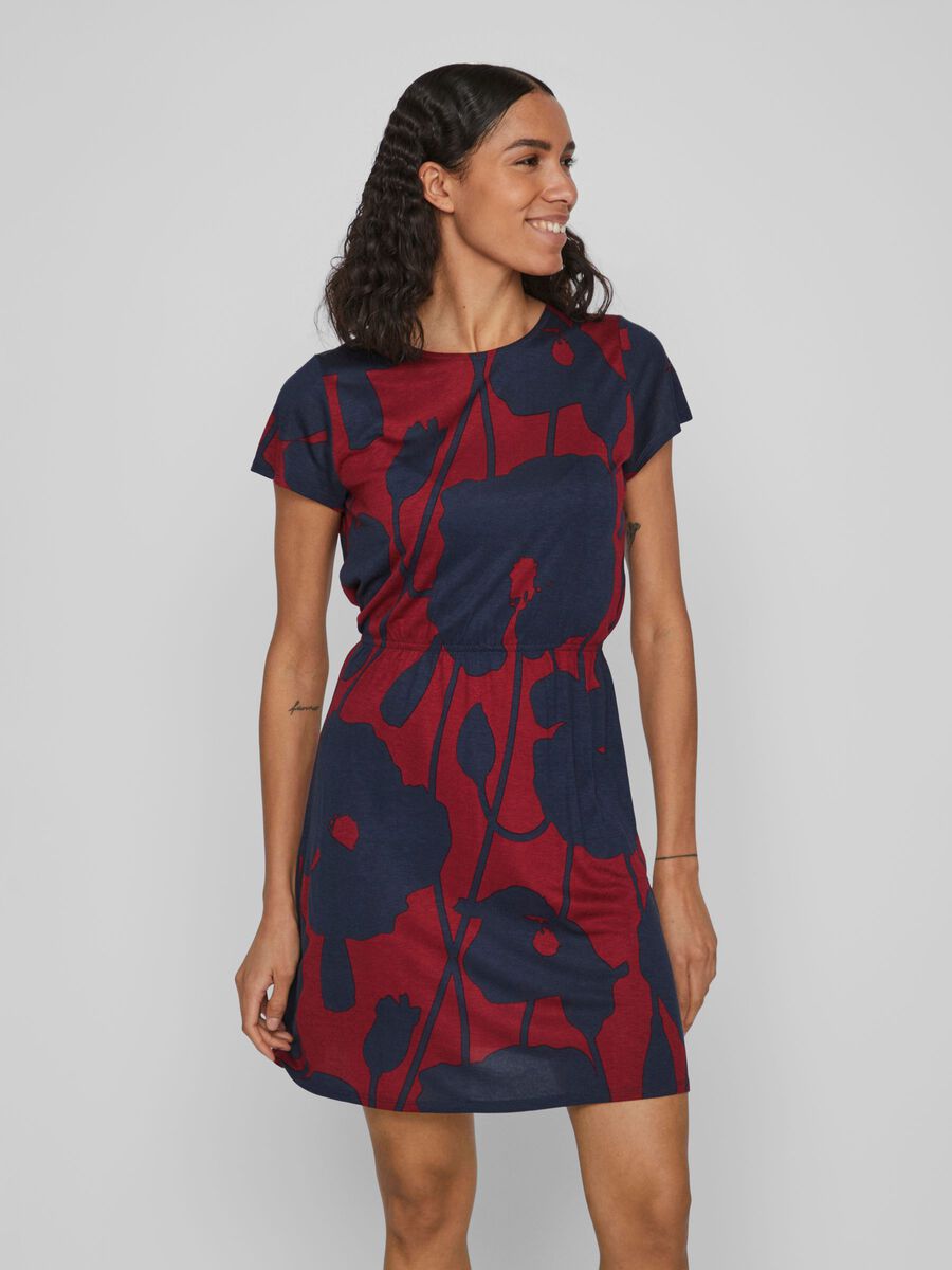 Vila SHORT SLEEVED DRESS, Rhubarb, highres - 14087221_Rhubarb_1038825_003.jpg