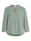 Vila V-NECK 3/4 SLEEVED BLOUSE, Green Milieu, highres - 14083585_GreenMilieu_001.jpg