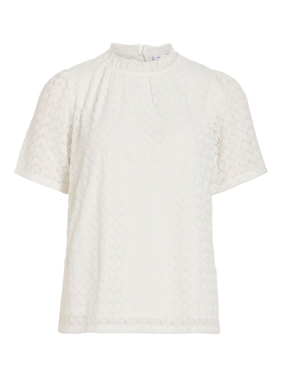 Product carousel image - VIMOKA H&Oslash;J HALS TOP MED KORTE &AElig;RMER, Snow White | 1