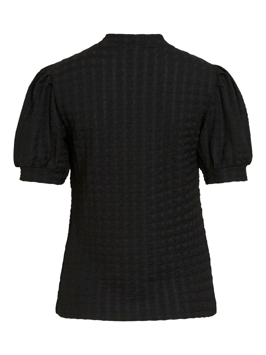 VILA VIRIK HIGH NECK SHORT SLEEVED TOP, Black, highres - 14112659_Black_002.jpg