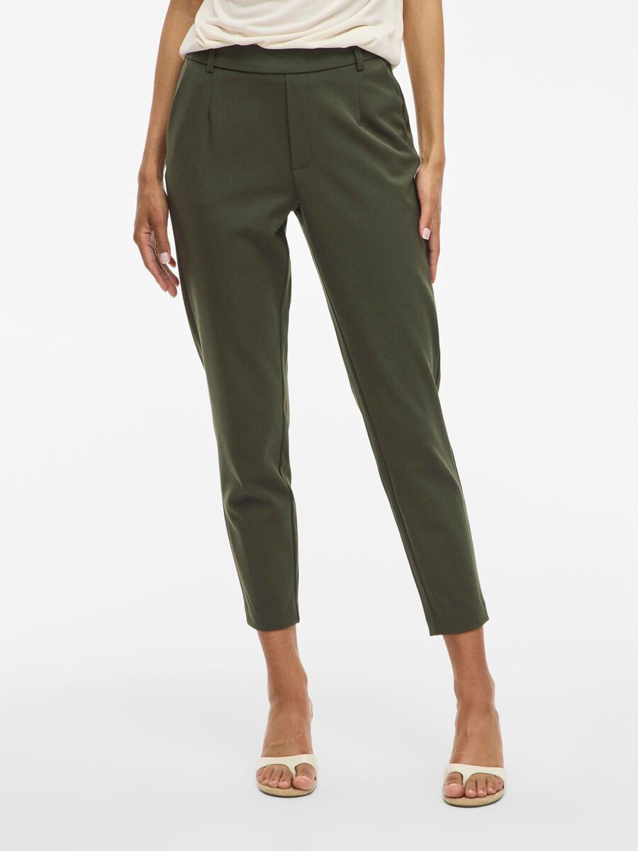 VILA VIVARONE SLIM FIT HIGH WAISTED TROUSERS, Deep Depths, highres - 14087406_DeepDepths_003.jpg