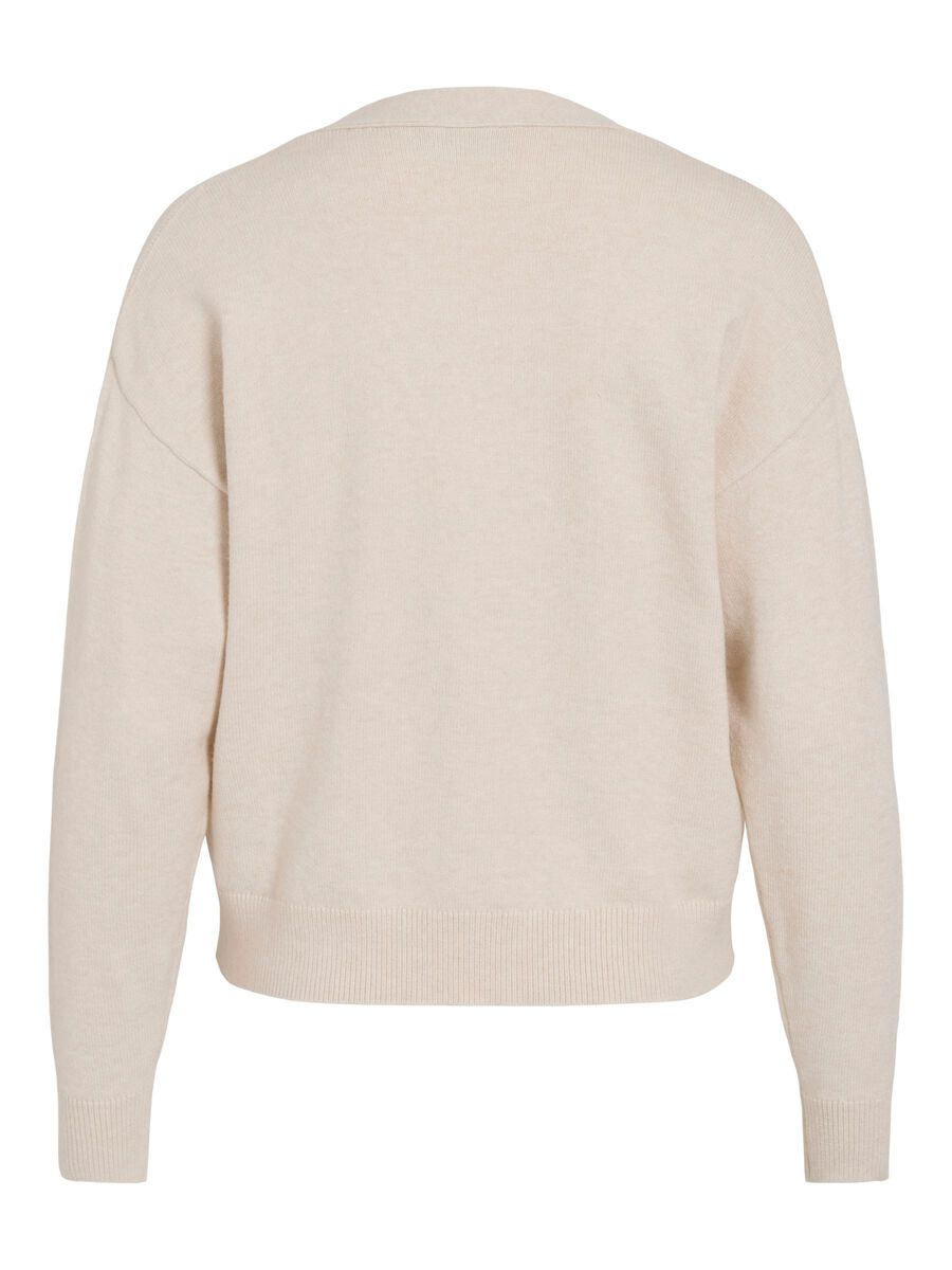 Carousel image - VIRIL V-NECK KNITTED CARDIGAN, Super Light Natural Melan | 6
