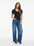 VILA V-NECK SHORT SLEEVED TOP, Black, highres - 14110016_Black_005.jpg