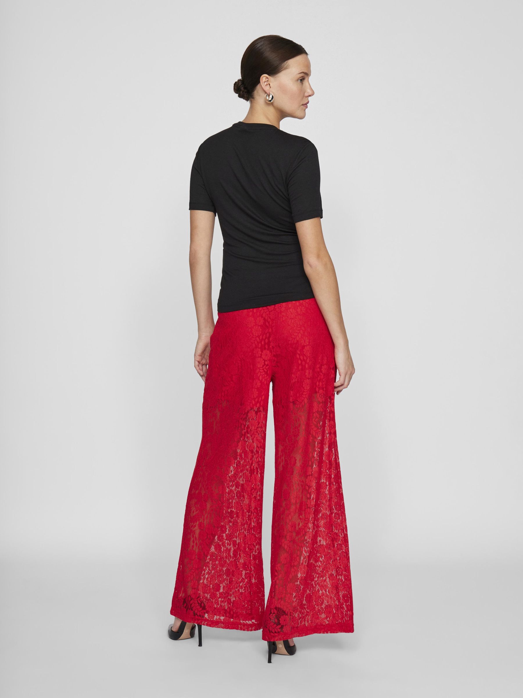 DENTELLE PANTALON TAILLE HAUTE Rouge VILA
