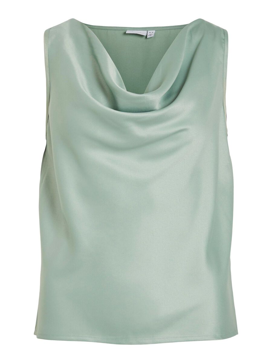 VILA WATERFALL SLEEVELESS TOP, Green Milieu, highres - 14109692_GreenMilieu_001.jpg
