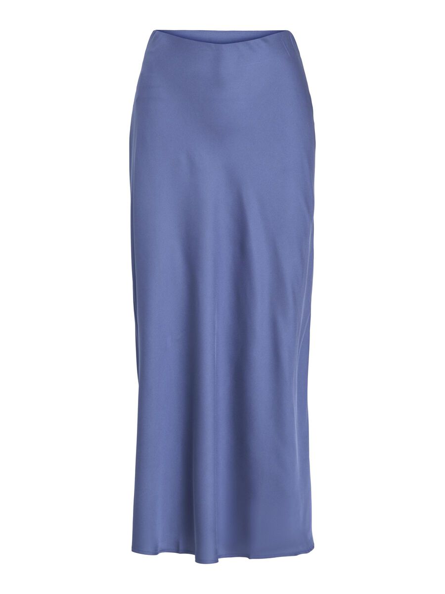 VILA VIELLETTE HIGH WAIST MIDDELLANGE ROK, Bijou Blue, highres - 14084182_BijouBlue_001.jpg