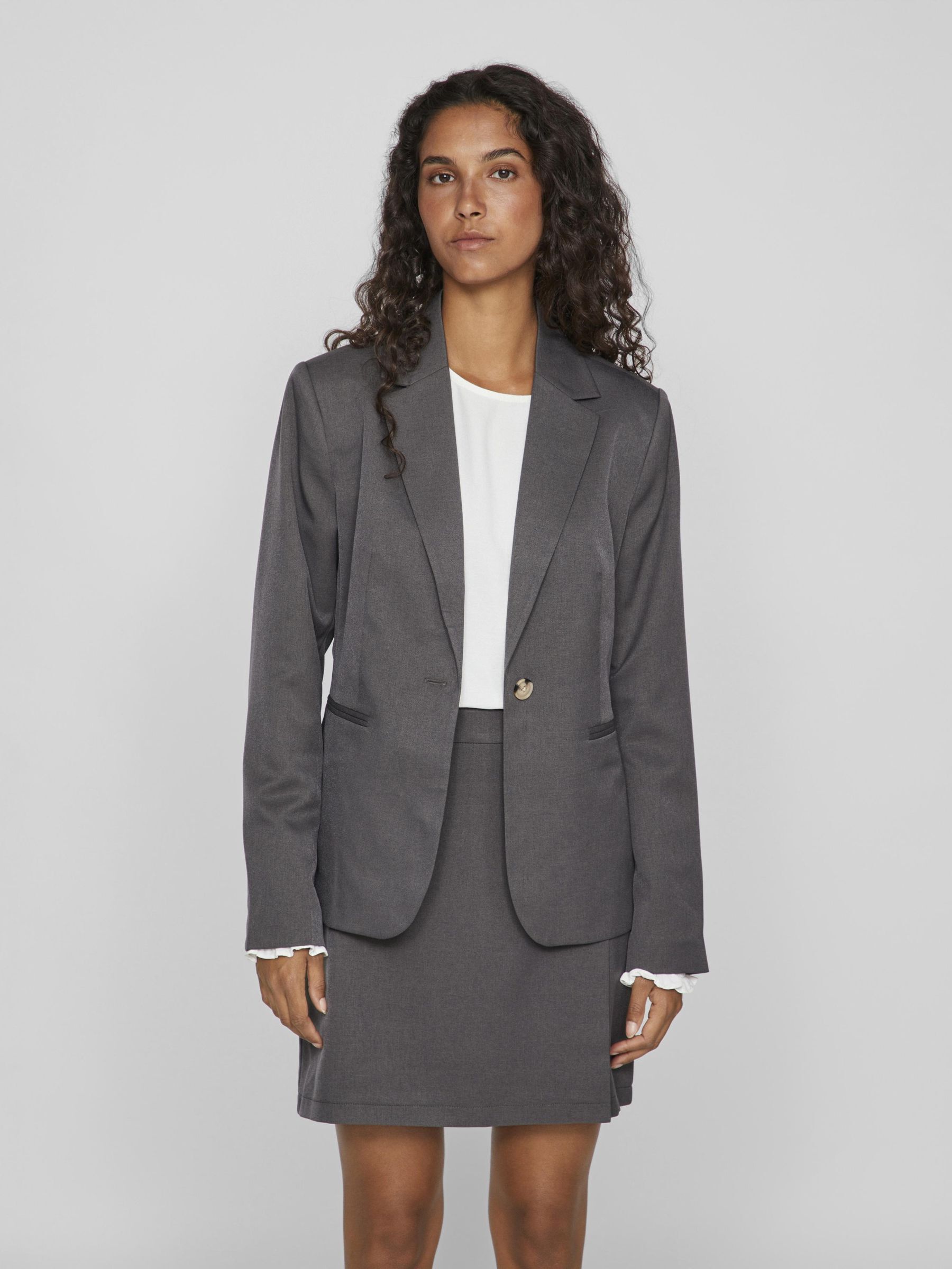 Charcoal grey blazer womens sale