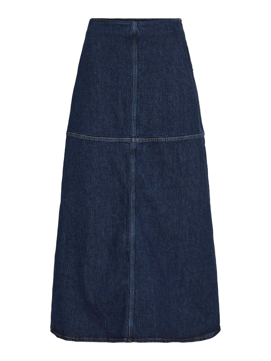 VILA MAXI DENIM SKIRT, Dark Blue Denim, highres - 14105872_DarkBlueDenim_001.jpg
