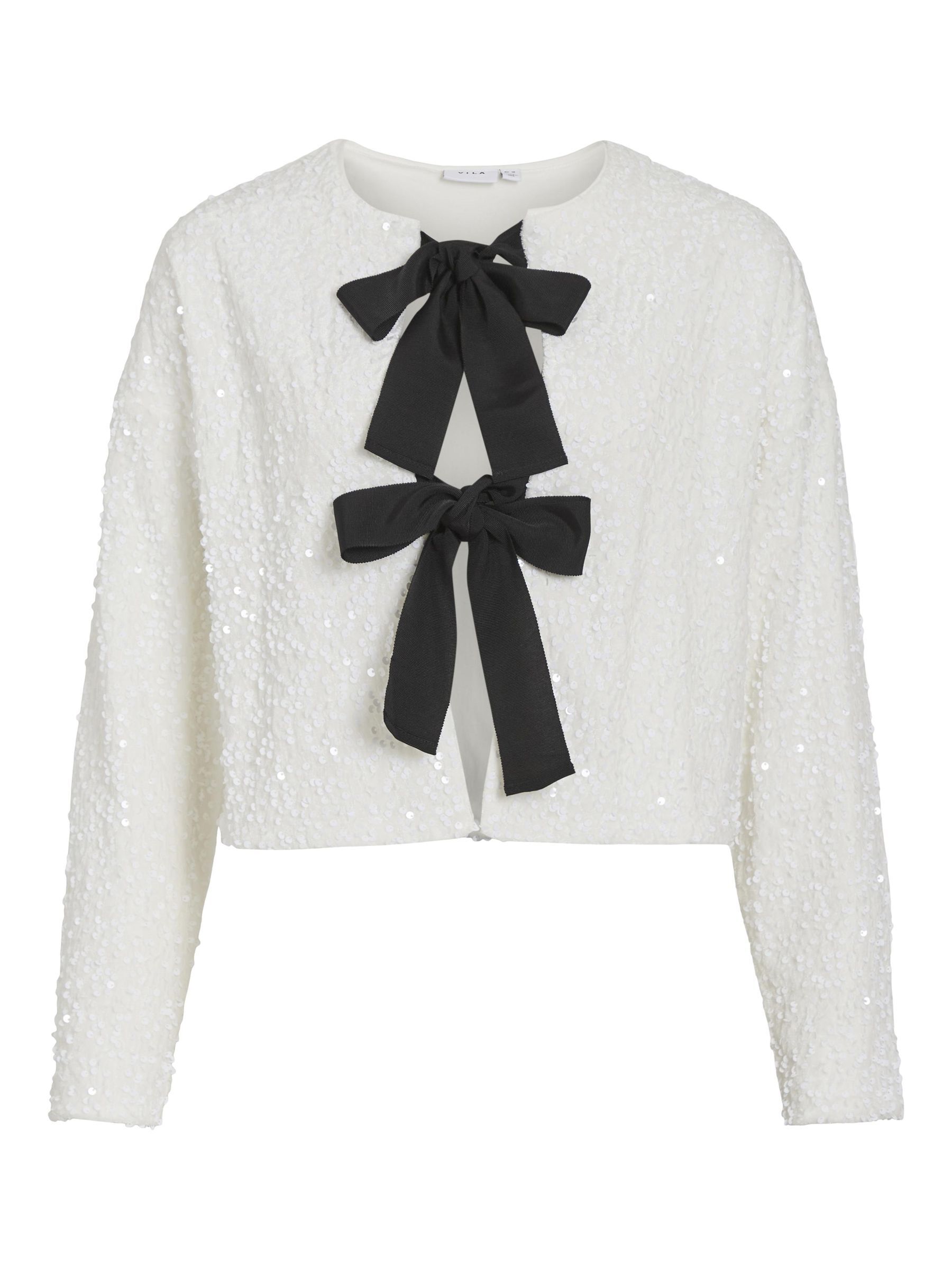 White sequin cardigan top