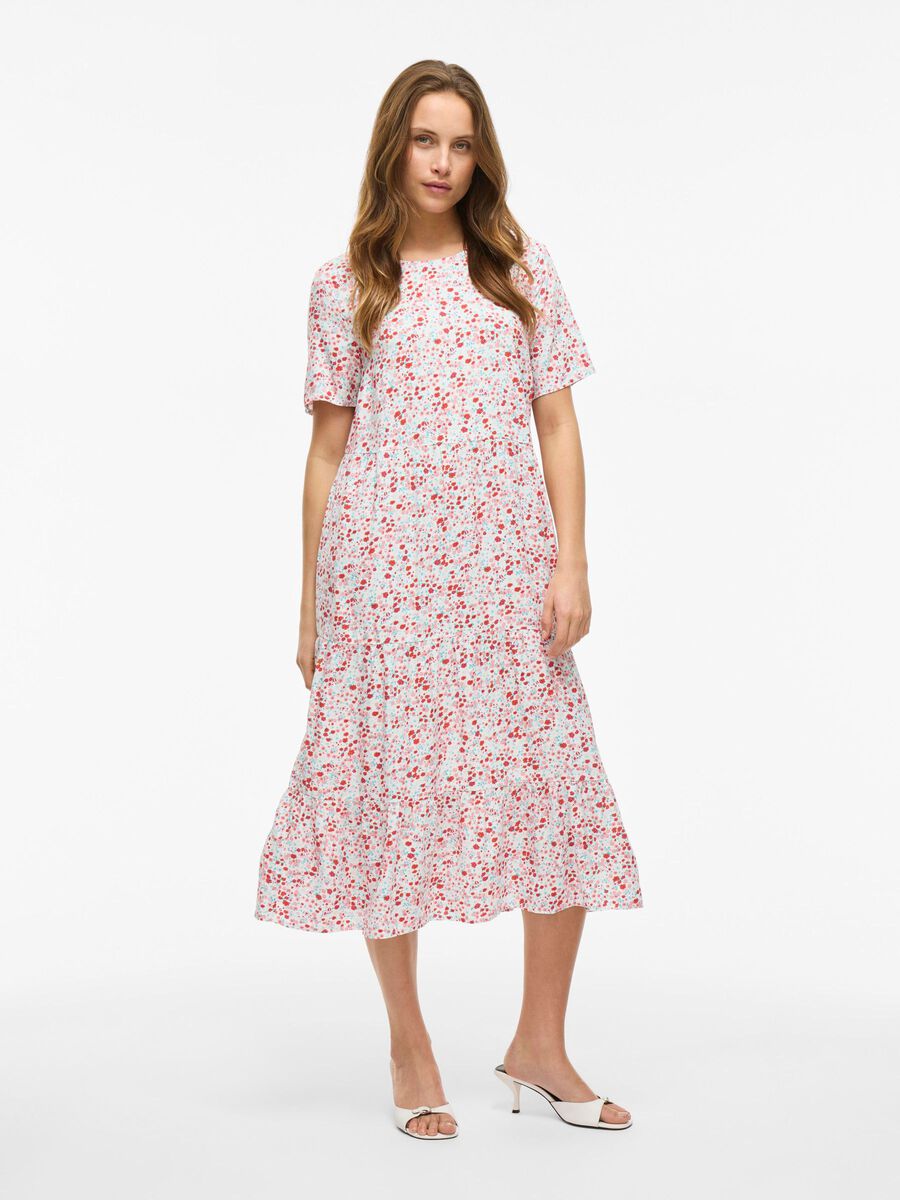 VILA SHORT SLEEVED MIDI DRESS, Snow White, highres - 14078934_SnowWhite_1210882_003.jpg