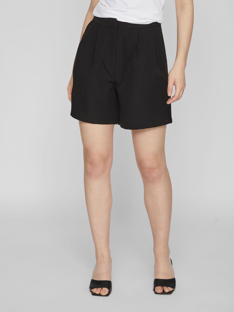 Vila HIGH WAIST SHORTS, Black, highres - 14086539_Black_003.jpg