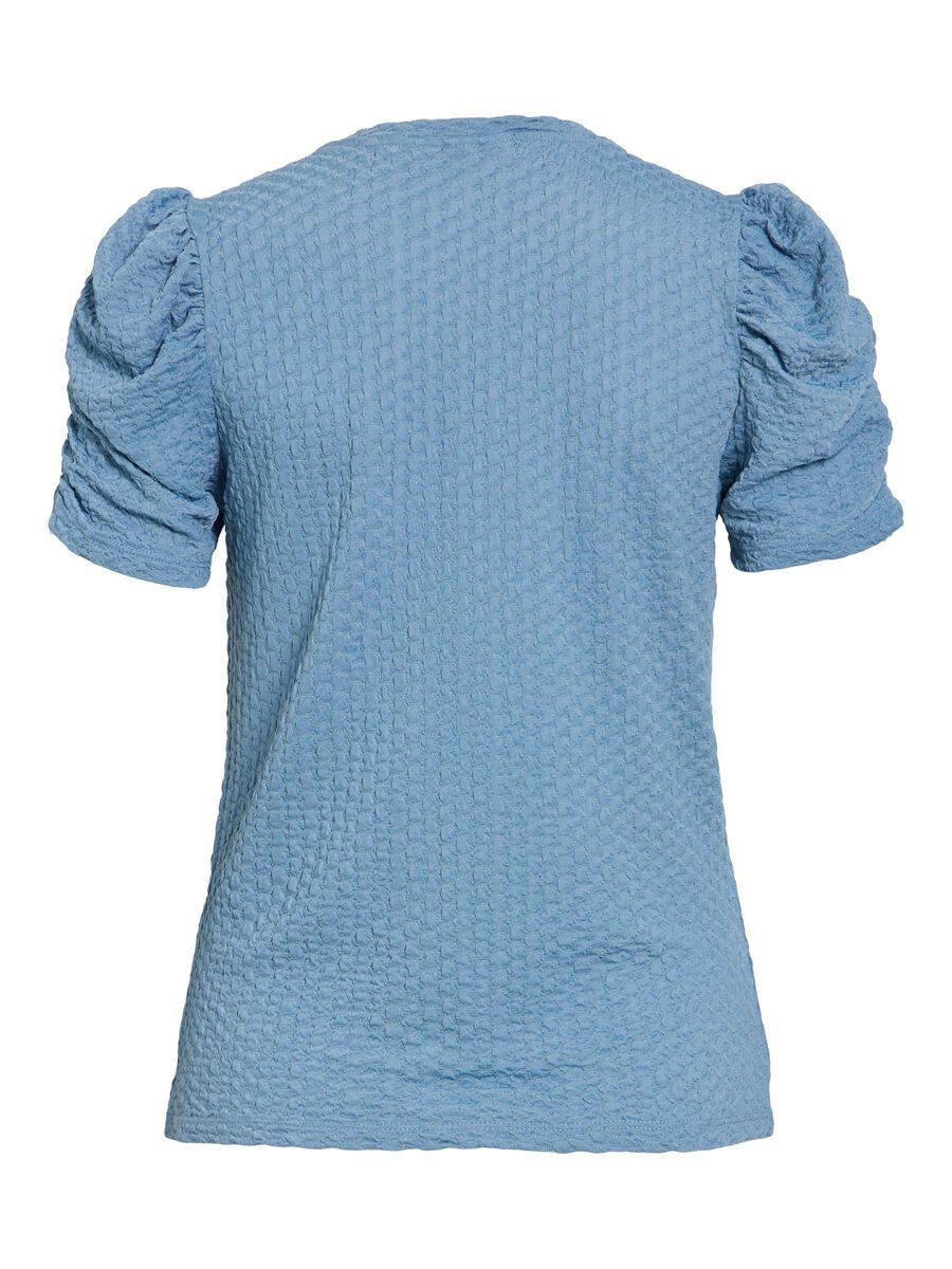 Carousel image - VIANINE ROUND NECK SHORT SLEEVED TOP, Blue Shadow | 7