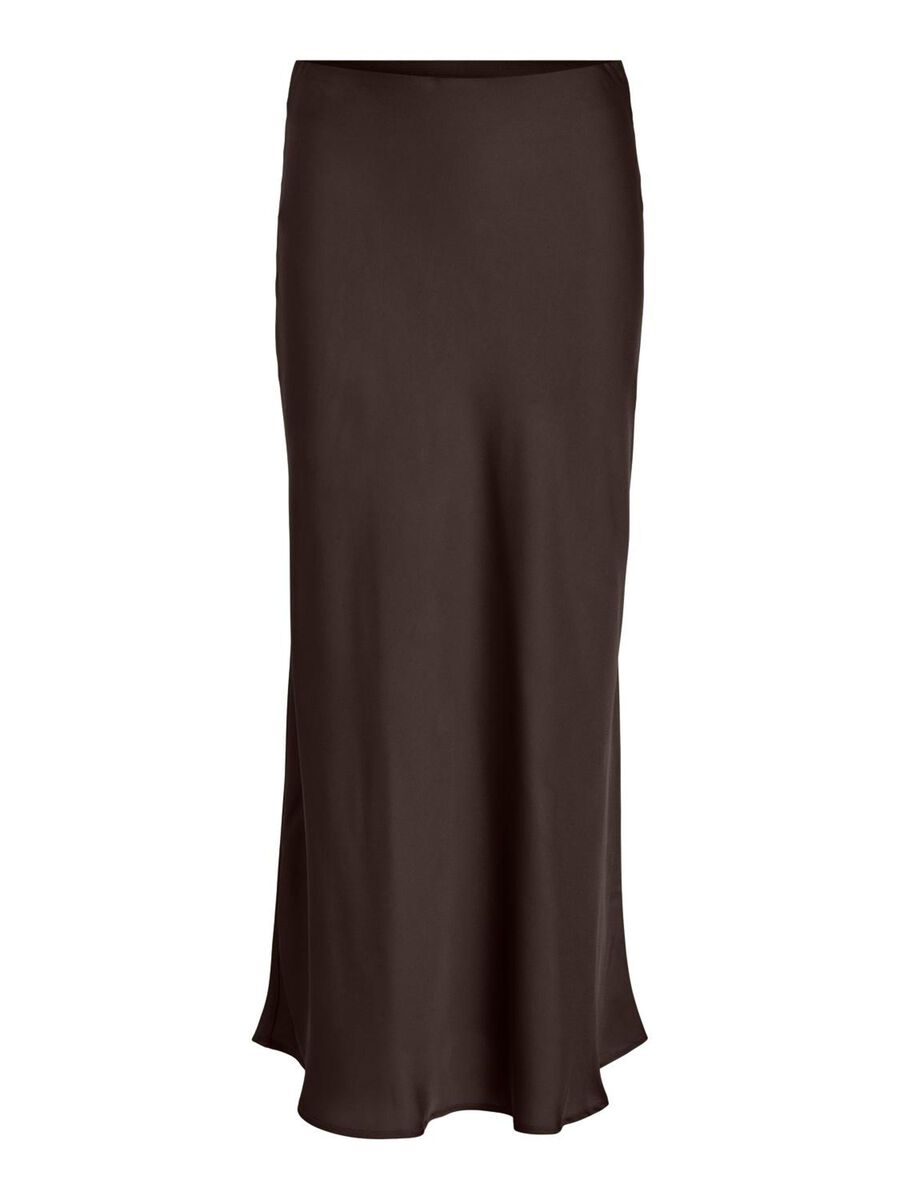 VILA VIELLETTE HIGH WAIST MIDI SKIRT, Coffee Bean, highres - 14084182_CoffeeBean_001.jpg