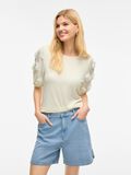 VILA VIOTILIA ROUND NECK SHORT SLEEVED TOP, Cloud Dancer, highres - 14104071_CloudDancer_003.jpg