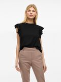VILA VISUMMER ROUND NECK CAP SLEEVE TOP, Black, highres - 14111867_Black_003.jpg
