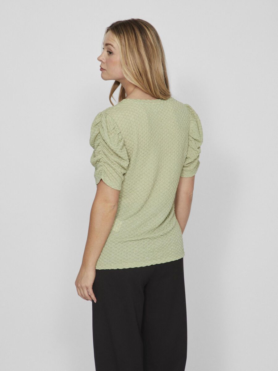VILA PUFF SLEEVED TOP, Swamp, highres - 14089479_Swamp_004.jpg