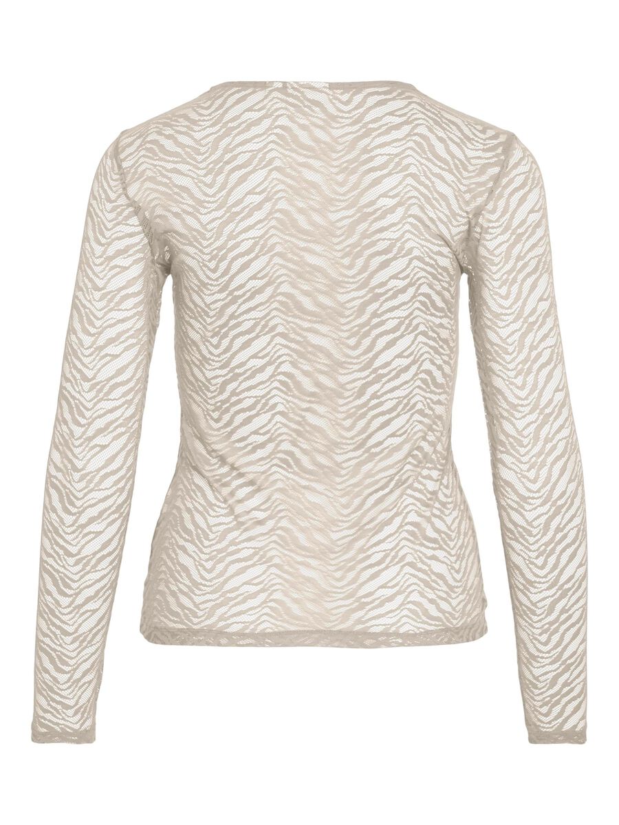 VILA ROUND NECK LONG SLEEVED TOP, Birch, highres - 14103899_Birch_002.jpg