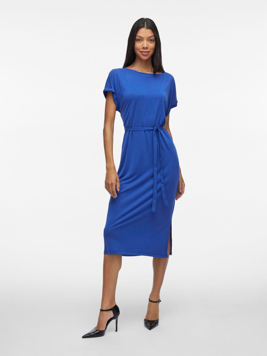 VILA SHORT SLEEVED MIDI DRESS, Mazarine Blue, highres - 14104168_MazarineBlue_003.jpg