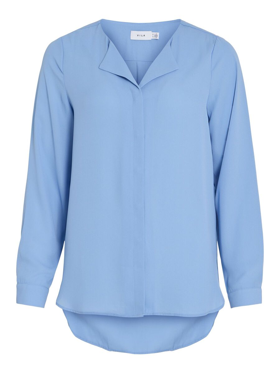 VILA VILUCY HIGH LOW SHIRT, Blissful Blue, highres - 14044253_BlissfulBlue_001.jpg