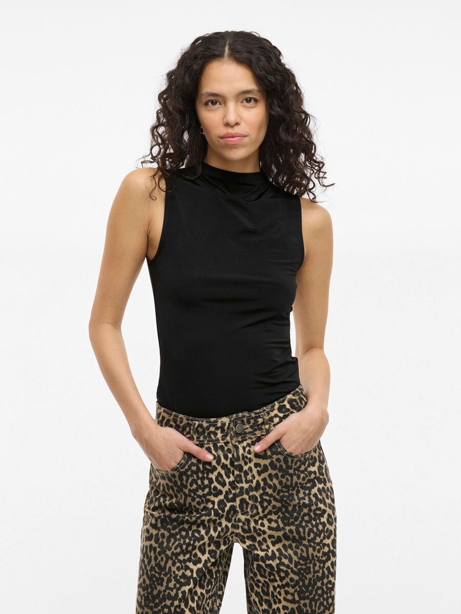 VILA VILEOA HIGH NECK SLEEVELESS TOP, Black, highres - 14112661_Black_003.jpg