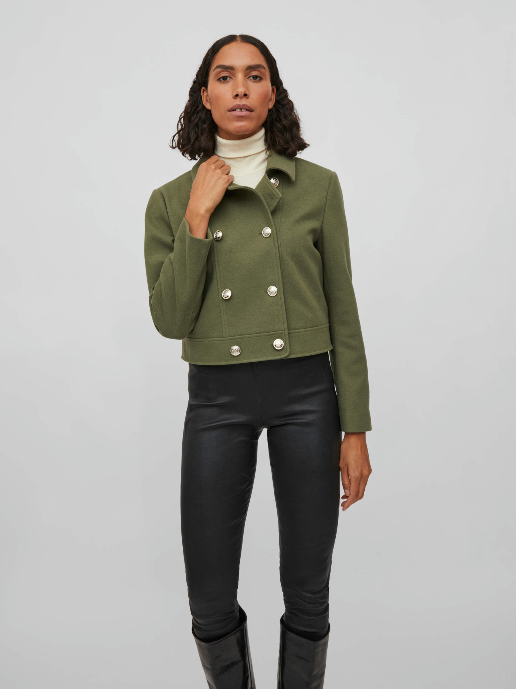 DOUBLE BREASTED JACKET Green VILA