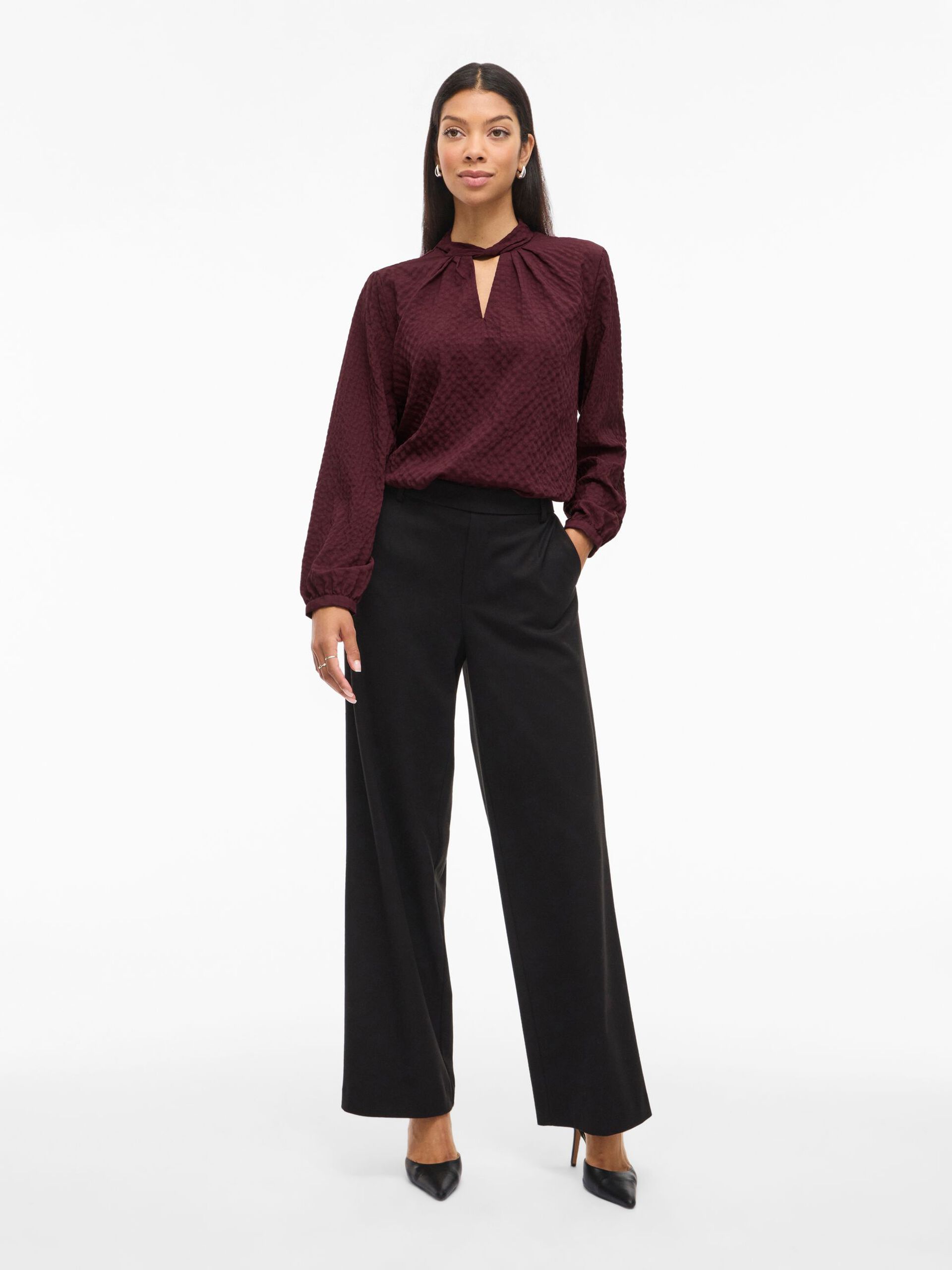 Carousel image - VIVEAMA HIGH NECK LONG SLEEVED TOP, Fig | 4