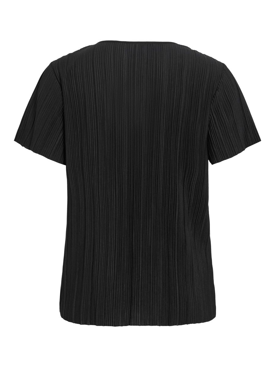 Product carousel image - VIPLIS V-NECK SHORT SLEEVED TOP, Black | 2