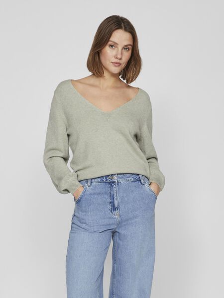 Vila REVERSIBLE KNITTED TOP, Oil Green, highres - 14084174_OilGreen_1038772_003.jpg