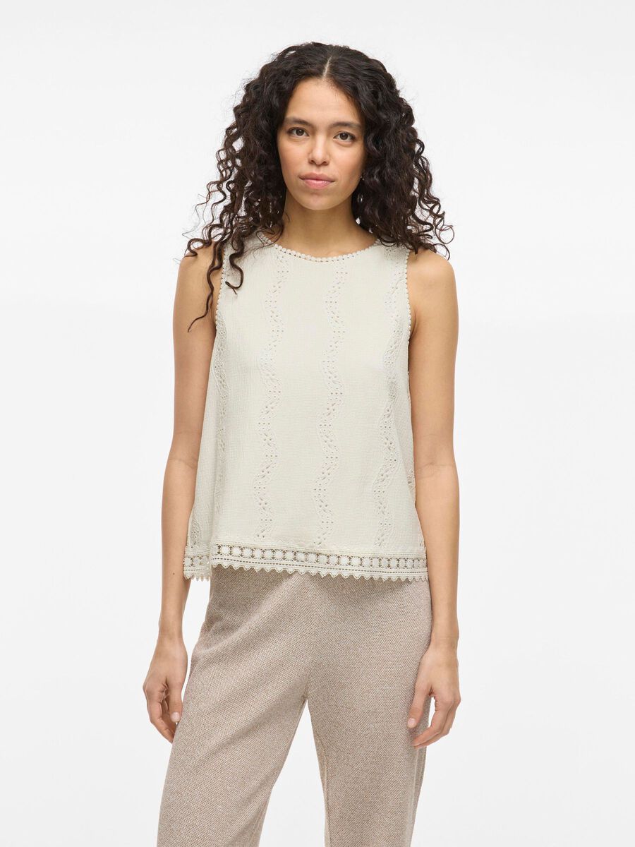 VILA VITORTENA ROUND NECK SLEEVELESS TOP, Birch, highres - 14106582_Birch_003.jpg