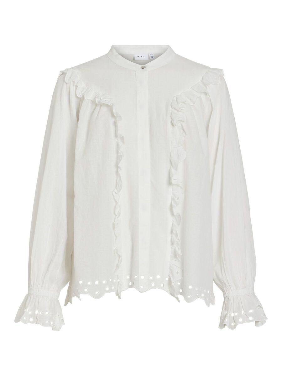 VILA LONG SLEEVED SHIRT, Snow White, highres - 14105144_SnowWhite_001.jpg