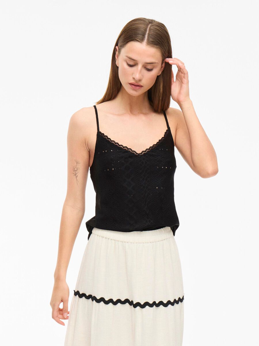 VILA VIHAUGA V-NECK STRAP TOP, Black, highres - 14112678_Black_003.jpg