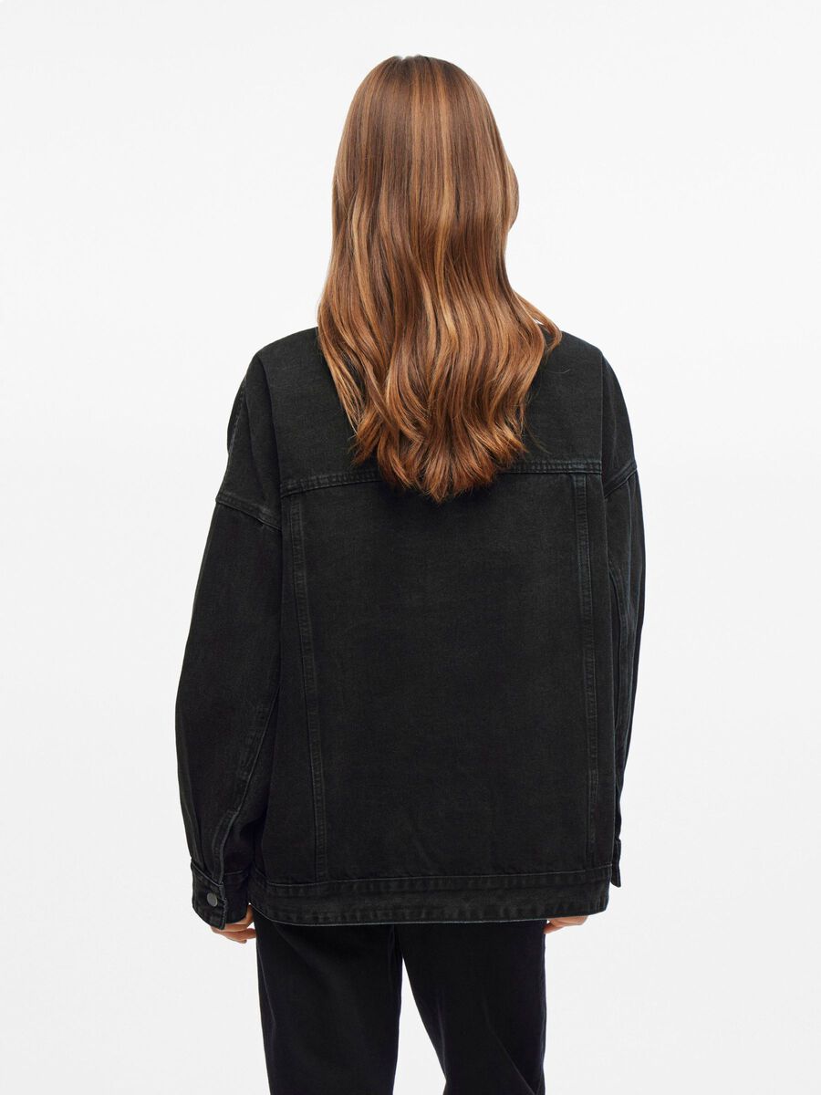 VILA COTTON DENIM JACKET, Black Denim, highres - 14109925_BlackDenim_004.jpg