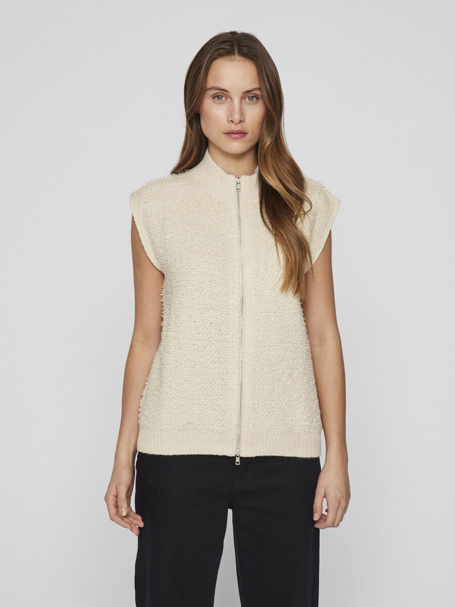 VILA ZIPPER WAISTCOAT, Birch, highres - 14104655_Birch_003.jpg