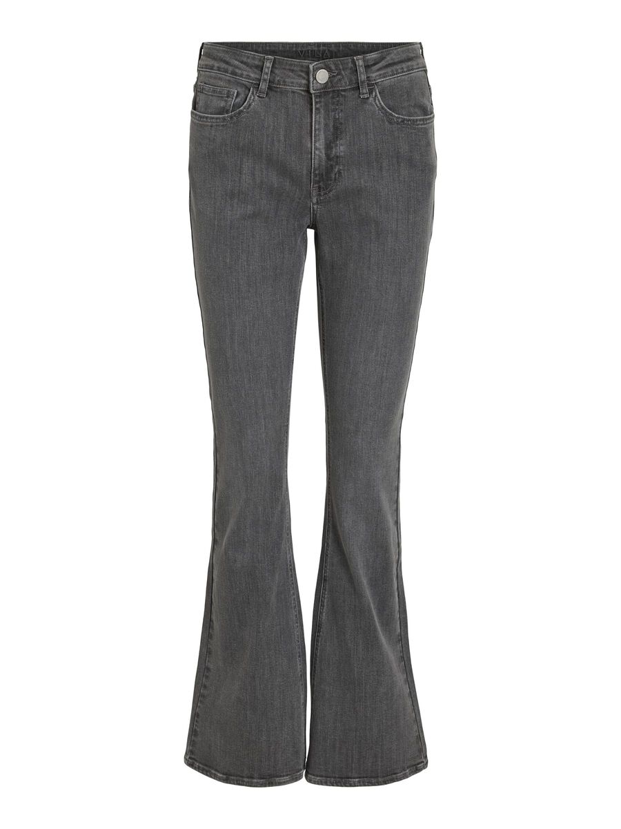 VILA VIBETTY, NORMAALIVYÖTÄRÖISET LEVEÄLAHKEISET FARKUT, Grey Denim, highres - 14105309_GreyDenim_001.jpg