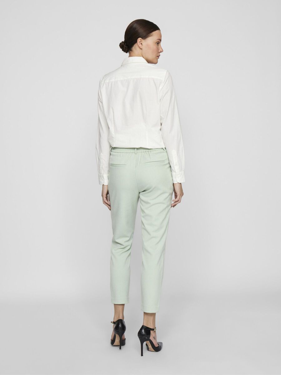 VILA VIVARONE SLIM FIT KORKEAVYÖTÄRÖISET HOUSUT, Silt Green, highres - 14087406_SiltGreen_004.jpg