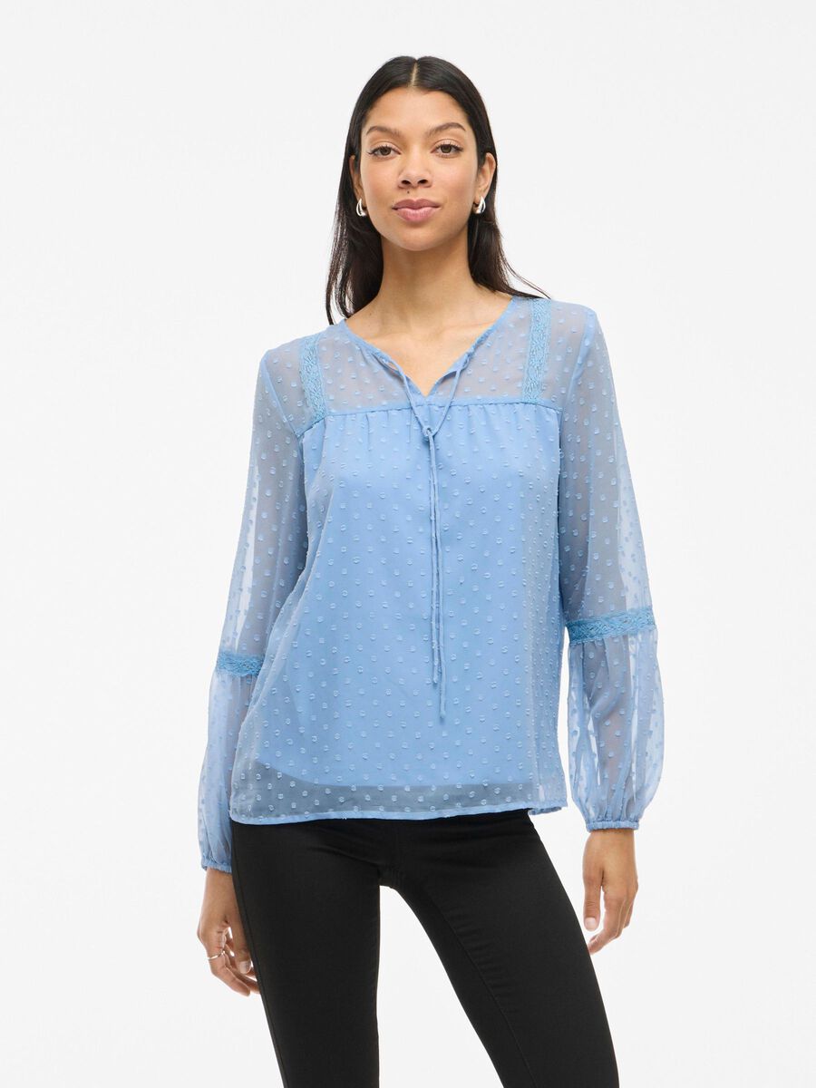 VILA VIEDEE DETAILED LONG SLEEVED BLOUSE, Blissful Blue, highres - 14079577_BlissfulBlue_003.jpg