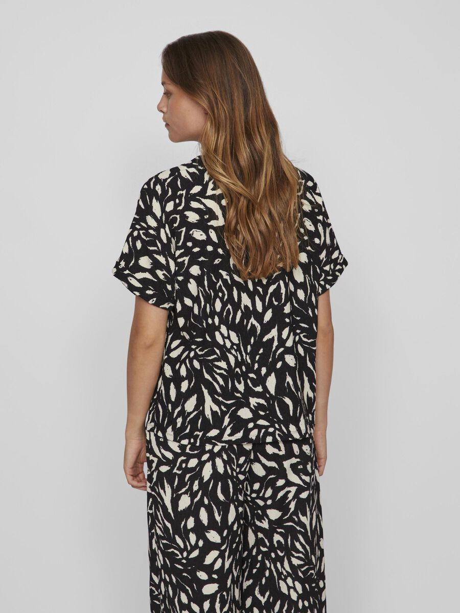 VILA V-NECK SHORT SLEEVED TOP, Black Beauty, highres - 14097538_BlackBeauty_1110969_004.jpg