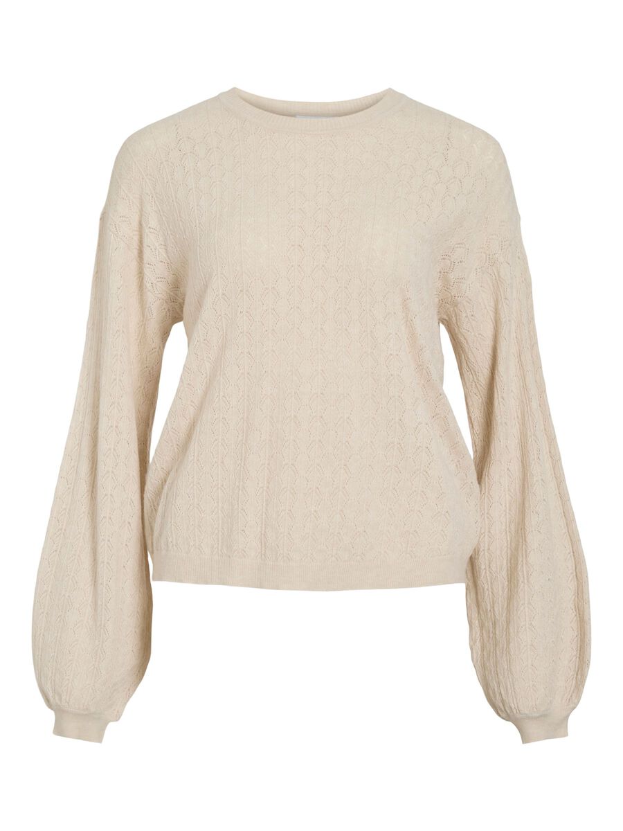 Product carousel image - VIEMI LONG SLEEVED KNITTED TOP, Super Light Natural Melan | 1
