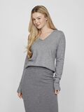 VILA VIRIL V-NECK KNITTED PULLOVER, Medium Grey Melange, highres - 14042769_MediumGreyMelange_003.jpg
