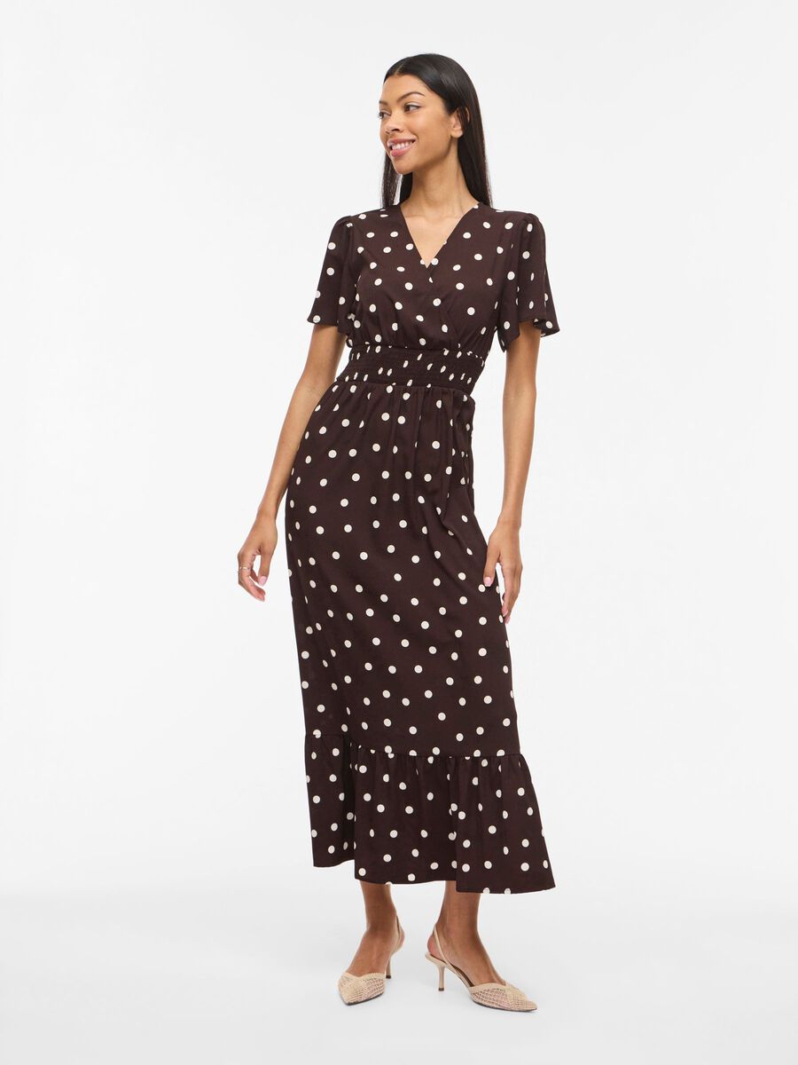 Carousel image - VIMATHILDE, MANGAS CORTAS VESTIDO MAXI, Coffee Bean | 4