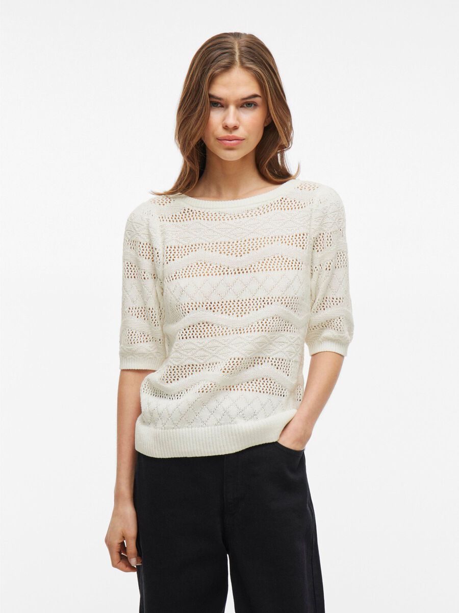 VILA BOATNECK KNITTED TOP, Cloud Dancer, highres - 14106282_CloudDancer_003.jpg